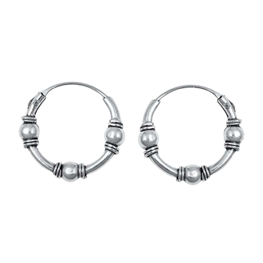 Sterling Silver Bali Hoop Earring
