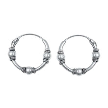 Load image into Gallery viewer, Sterling Silver Bali Hoop Earring