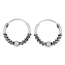 Load image into Gallery viewer, Sterling Silver Bali Hoop Earring