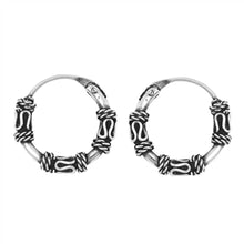 Load image into Gallery viewer, Sterling Silver Bali Hoop Earring