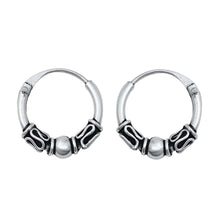 Load image into Gallery viewer, Sterling Silver Bali Hoop Earring