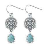 Sterling Silver Genuine Larimar Stone Earrings