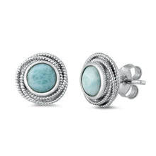 Load image into Gallery viewer, Sterling Silver Genuine Larimar Stone Earrings - silverdepot