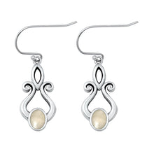 Load image into Gallery viewer, Sterling Silver Oxidized Moonstone Earrings Face Height-22.6mm