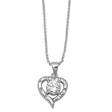 Load image into Gallery viewer, Sterling Silver Clear CZ Heart Necklaces