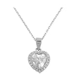 Sterling Silver Clear CZ Heart Necklace