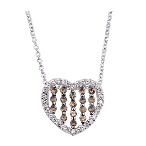 Sterling Silver Necklace Heart With CZ
