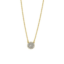 Load image into Gallery viewer, Sterling Silver Yellow Gold Plated Round Clear CZ Necklace