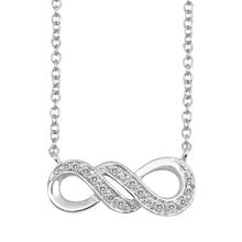 Load image into Gallery viewer, Sterling Silver Clear CZ Infinity Necklace