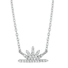 Load image into Gallery viewer, Sterling Silver Sunrise Clear CZ Necklace - silverdepot