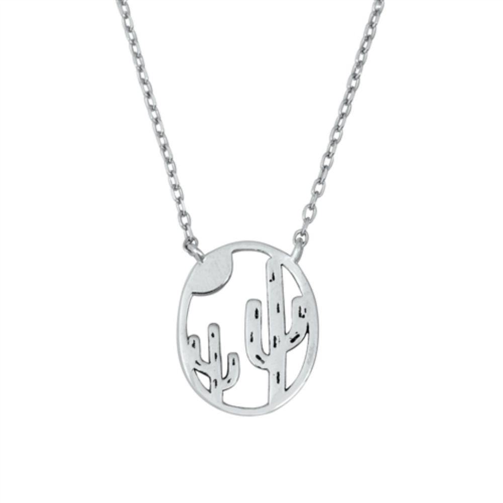 Sterling Silver Cacti Necklace - silverdepot