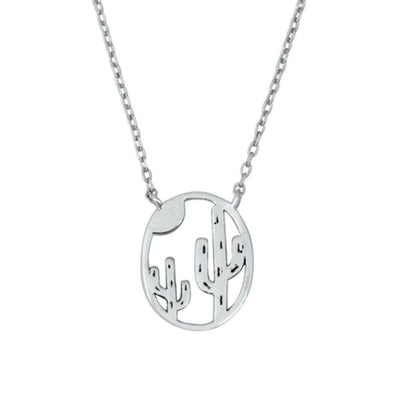 Sterling Silver Cacti Necklace - silverdepot