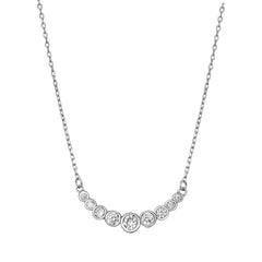 Sterling Silver Rounds Clear CZ Necklace