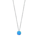 Sterling Silver Blue Lab Opal Necklace
