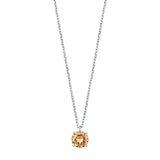 Sterling Silver Champagne CZ Solitaire Necklace