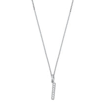 Load image into Gallery viewer, Sterling Silver Clear CZ I Initial Necklace