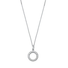 Load image into Gallery viewer, Sterling Silver Clear CZ O Initial Necklace