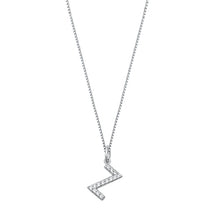 Load image into Gallery viewer, Sterling Silver Clear CZ Z Initial Necklace