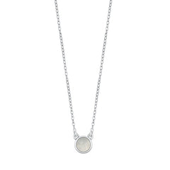 Sterling Silver Round Moonstone Necklace