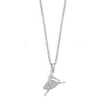 Load image into Gallery viewer, Sterling Silver Rhodium Plated Ballerina Necklace Length-16+2inches Extension, Charm Height-13.4mm