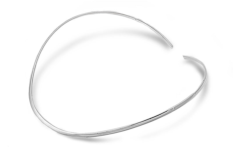 Sterling Silver Choker Flat Necklace-18inches