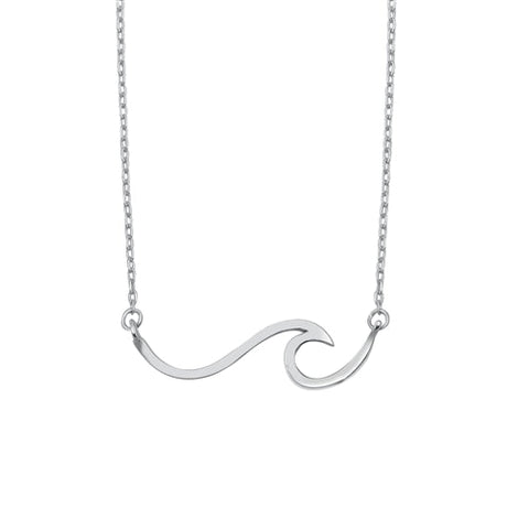 Sterling Silver Wave Necklace-7mm