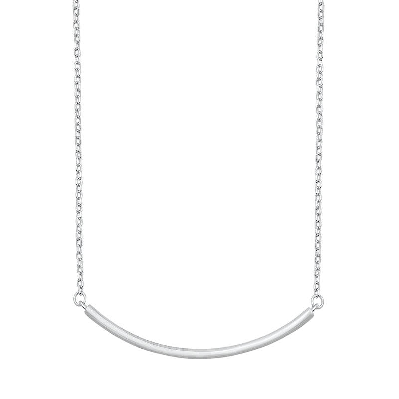 Sterling Silver Curved Bar Necklace