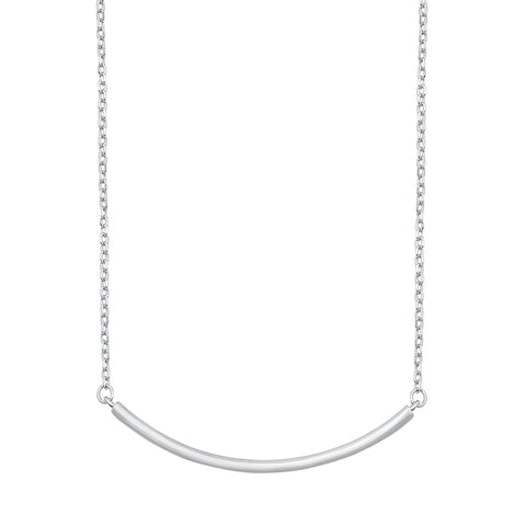 Sterling Silver Curved Bar Necklace