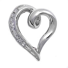 Load image into Gallery viewer, Sterling Silver Heart Pendant with CZAnd Pendant Height 22mm