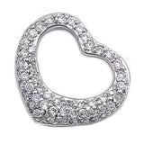 Sterling Silver Heart Pendant with CZAnd Pendant Height 21mm
