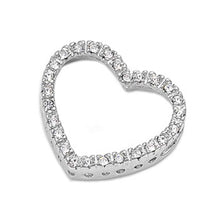 Load image into Gallery viewer, Sterling Silver Heart Pendant with CZAnd Pendant Height 16mm