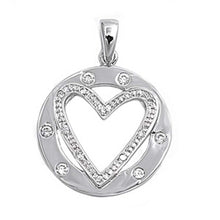 Load image into Gallery viewer, Sterling Silver Heart Pendant with CZAnd Pendant Height 20mm