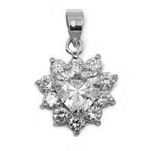 Load image into Gallery viewer, Sterling Silver Heart Pendant with CZAnd Pendant Height 52mm