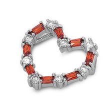 Load image into Gallery viewer, Sterling Silver Heart Pendant with CZAnd Pendant Height 15mm