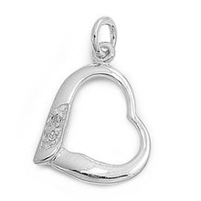 Load image into Gallery viewer, Sterling Silver Heart Pendant with CZAnd Pendant Height 17mm