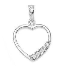 Load image into Gallery viewer, Sterling Silver Heart Pendant with CZAnd Pendant Height 17mm