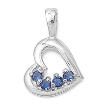 Load image into Gallery viewer, Sterling Silver Heart Pendant with CZAnd Pendant Height 14mm