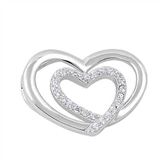 Sterling Silver Elegant CZ Paved Open Heat Pendent with Centered Paved Infinity Design