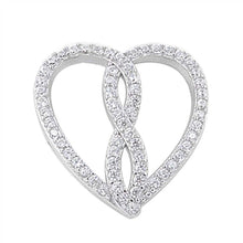 Load image into Gallery viewer, Sterling Silver Elegant Simulated Diamond Paved Open Heat Pendent with Centered Paved Infinity Design