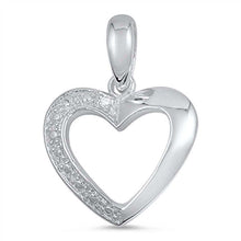 Load image into Gallery viewer, Sterling Silver Fancy Heart Pendant with Clear Cz on One SideAnd Pendant Height of 14MM