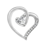 Sterling Silver Heart Clear CZ Pendant