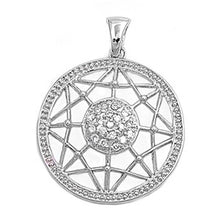Load image into Gallery viewer, Sterling Silver Clear CZ in Circle Shape PendantAndHeight 31mm