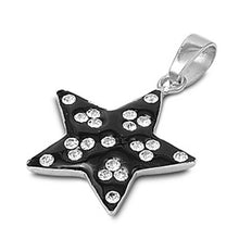 Load image into Gallery viewer, Sterling Silver Star Shaped Assorted CZ PendantAnd Pendant Height 19 mm