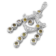 Load image into Gallery viewer, Sterling Silver Half Moons Shape With Peridot And Clear Assorted CZ PendantAnd Pendant Size 46 mm