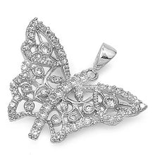 Load image into Gallery viewer, Sterling Silver Butterfly Shaped CZ PendantAnd Pendant Size 20 mm