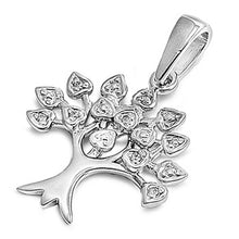 Load image into Gallery viewer, Sterling Silver Tree Shaped CZ PendantAnd Pendant Size 21 mm