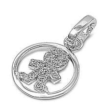 Load image into Gallery viewer, Sterling Silver Boy Shaped CZ PendantAnd Pendant Size 13 mm