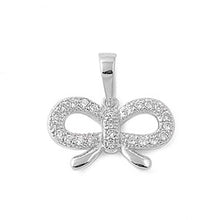 Load image into Gallery viewer, Sterling Silver Stylish Ribbon Paved with CZ
