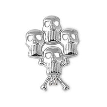 Load image into Gallery viewer, Sterling Silver Stylish Muti Grinning  Crossbone Skulls Pendant