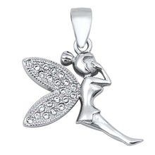 Load image into Gallery viewer, Sterling Silver Fairy Shaped Assorted CZ Pendant and Pendant Height 18 mm